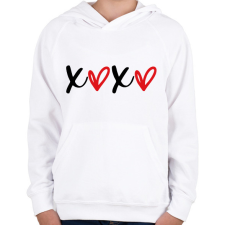 PRINTFASHION xoxo fehér - Gyerek kapucnis pulóver - Fehér gyerek pulóver, kardigán
