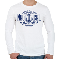 PRINTFASHION Yacht Racing - Férfi hosszú ujjú póló - Fehér