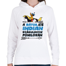 PRINTFASHION Yakari - Yakari a bátor kis indián - Női kapucnis pulóver - Fehér