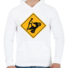 PRINTFASHION Yamaha Aerox Wheelie - Férfi kapucnis pulóver - Fehér
