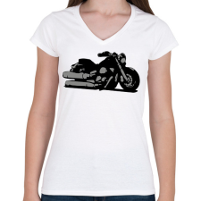 PRINTFASHION Yamaha dragstar - Női V-nyakú póló - Fehér női póló