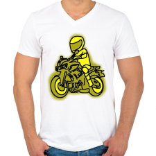PRINTFASHION yamaha mt3 - Férfi V-nyakú póló - Fehér férfi póló