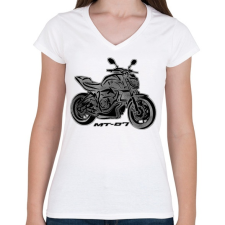 PRINTFASHION yamaha mt4 - Női V-nyakú póló - Fehér női póló