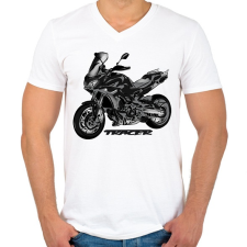 PRINTFASHION yamaha tracer - Férfi V-nyakú póló - Fehér férfi póló
