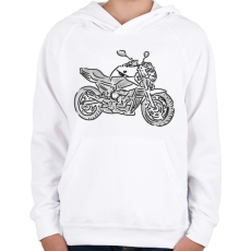 PRINTFASHION Yamaha XJ6 - Gyerek kapucnis pulóver - Fehér