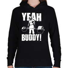 PRINTFASHION Yeah buddy! - Női kapucnis pulóver - Fekete női pulóver, kardigán