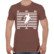 PRINTFASHION Yeehaw - Western - Férfi póló - Mogyoróbarna
