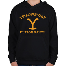 PRINTFASHION Yellowstone Dutton - Gyerek kapucnis pulóver - Fekete