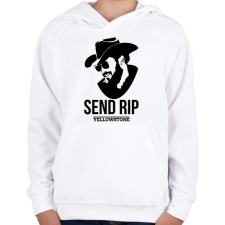 PRINTFASHION Yellowstone RIP - Gyerek kapucnis pulóver - Fehér gyerek pulóver, kardigán