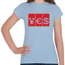 PRINTFASHION YES - Női póló - Világoskék