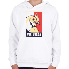 PRINTFASHION Yes vegan - vegán vagyok - Gyerek kapucnis pulóver - Fehér gyerek pulóver, kardigán