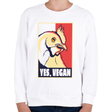 PRINTFASHION Yes vegan - vegán vagyok - Gyerek pulóver - Fehér gyerek pulóver, kardigán