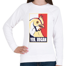 PRINTFASHION Yes vegan - vegán vagyok - Női pulóver - Fehér női pulóver, kardigán