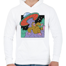 PRINTFASHION Yeti és az Ufo - Férfi kapucnis pulóver - Fehér női pulóver, kardigán