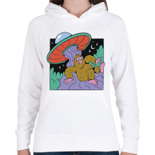 PRINTFASHION Yeti és az Ufo - Női kapucnis pulóver - Fehér női pulóver, kardigán