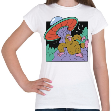 PRINTFASHION Yeti és az Ufo - Női póló - Fehér női póló