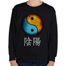 PRINTFASHION Yin és Yang - Gyerek pulóver - Fekete
