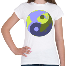 PRINTFASHION Yin-Yang bolygó - Női póló - Fehér