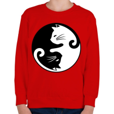 PRINTFASHION yin yang cicák - Gyerek pulóver - Piros gyerek pulóver, kardigán