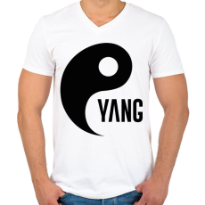 PRINTFASHION Yin Yang - Yang - Férfi V-nyakú póló - Fehér