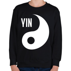PRINTFASHION Yin Yang - Yin - Gyerek pulóver - Fekete