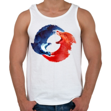 PRINTFASHION Ying Yang - Férfi atléta - Fehér atléta, trikó