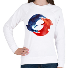 PRINTFASHION Ying Yang - Női pulóver - Fehér női pulóver, kardigán