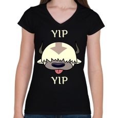 PRINTFASHION Yip yip Appa - Női V-nyakú póló - Fekete