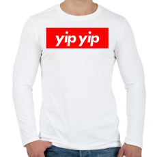 PRINTFASHION Yip yip - Férfi hosszú ujjú póló - Fehér
