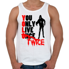 PRINTFASHION YOLO - Férfi atléta - Fehér atléta, trikó