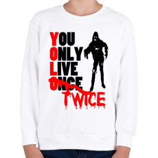 PRINTFASHION YOLO - Gyerek pulóver - Fehér