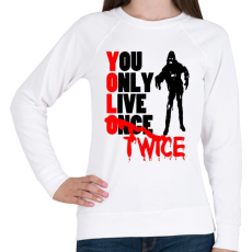 PRINTFASHION YOLO - Női pulóver - Fehér