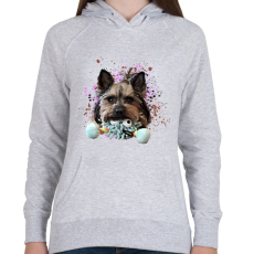 PRINTFASHION yorkie2 - Női kapucnis pulóver - Sport szürke