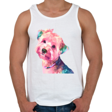 PRINTFASHION Yorkie - Férfi atléta - Fehér