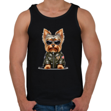 PRINTFASHION yorkie - Férfi atléta - Fekete atléta, trikó