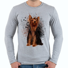 PRINTFASHION yorkie - Férfi hosszú ujjú póló - Sport szürke férfi póló