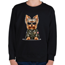 PRINTFASHION yorkie - Gyerek pulóver - Fekete