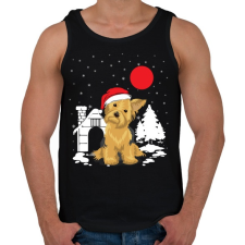 PRINTFASHION Yorkie karácsony - Férfi atléta - Fekete atléta, trikó