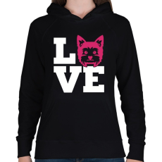 PRINTFASHION Yorkie LOVE - Női kapucnis pulóver - Fekete