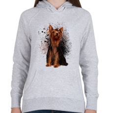 PRINTFASHION yorkie - Női kapucnis pulóver - Sport szürke