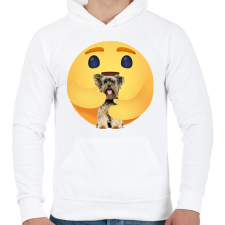 PRINTFASHION Yorkshire terrier - Férfi kapucnis pulóver - Fehér férfi pulóver, kardigán
