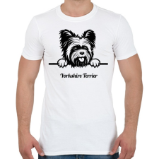 PRINTFASHION Yorkshire Terrier - Férfi póló - Fehér férfi póló