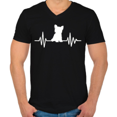 PRINTFASHION Yorkshire terrier - Férfi V-nyakú póló - Fekete