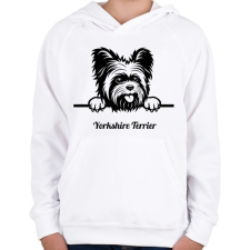 PRINTFASHION Yorkshire Terrier - Gyerek kapucnis pulóver - Fehér gyerek pulóver, kardigán