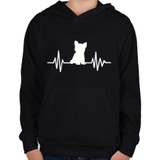 PRINTFASHION Yorkshire terrier - Gyerek kapucnis pulóver - Fekete gyerek pulóver, kardigán