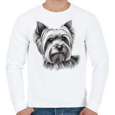 PRINTFASHION Yorkshire terrier kutya - Férfi pulóver - Fehér férfi pulóver, kardigán
