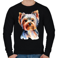 PRINTFASHION Yorkshire terrier kutya - Férfi pulóver - Fekete férfi pulóver, kardigán