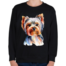 PRINTFASHION Yorkshire terrier kutya - Gyerek pulóver - Fekete