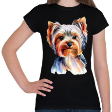 PRINTFASHION Yorkshire terrier kutya - Női póló - Fekete