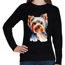 PRINTFASHION Yorkshire terrier kutya - Női pulóver - Fekete